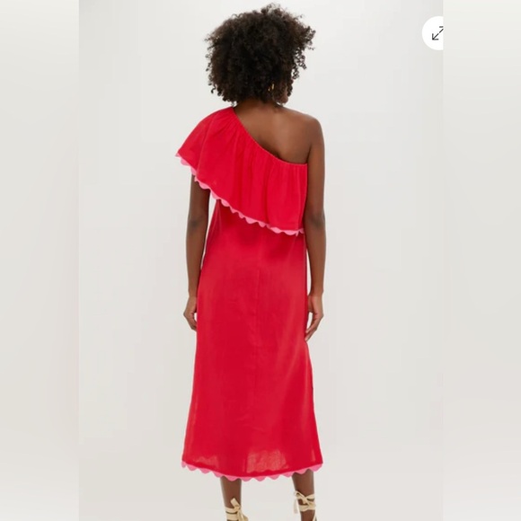 NWT Tuckernuck Red Linen Amalfi Dress - Picture 3 of 6